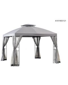 10X10 Dome Softtop Gazebo With Netting With 4 Shelves