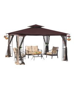 Regency Gazebo LDX withDark maroon canopy
