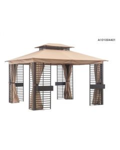 11X13 Soft Top Gazebo(W/ 4 Flower Shelf,Heat Transfer Post)