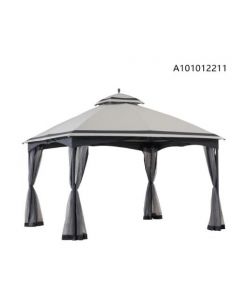 10X12 Domed Soft Top Gazebo(Double Guide,Light Grey)