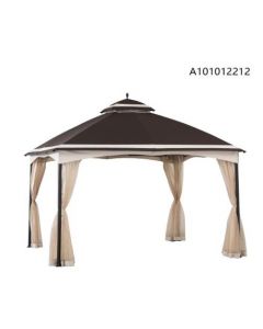 10X12 Domed Soft Top Gazebo(Double Guide,Dark Brown)