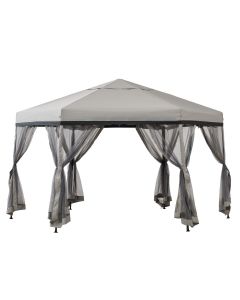 11x11 Folding GazeboLight Grey,with Netting)