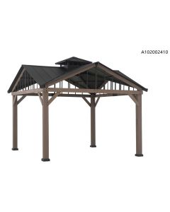 12x12 Hardtop Gazebo with wood post