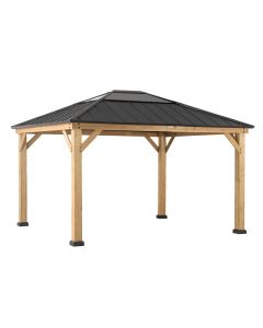 11x13 Grayden One-Tiered Hard Top Gazebo(Black)