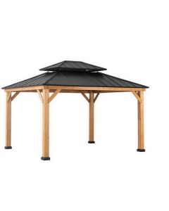 Crownhill 10 ft. x 12 ft. Hardtop Gazebo With Wood Posts