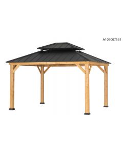 Crownhill 11 ft. x 13 ft. Hardtop gazebo with Wood posts