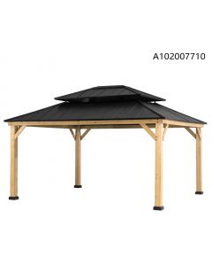 13x15 Archwood V.6C two-tiered Hard Top Gazebo(Black)