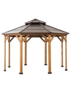 12x12 Archwood V.6E Octagonal Gazebo(Copper Roof with Wood Post)