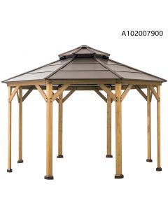 13x13 Archwood V.6E Octagonal Gazebo(Copper Roof W/ Wood Post)
