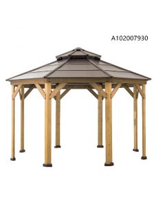 13x13 Archwood V.6E Octagonal Gazebo(Copper Roof W/ Wood Post)