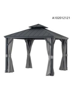 10X10 Adland V.8A Hard Top Gazebo(W/ Netting & Curtain,Al Beam,4In Post)