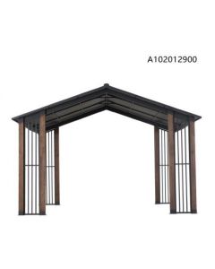 SummerCove Clint 11 ft. x 13 ft. Cedar Framed Gazebo with Black Steel Hardtop Roof