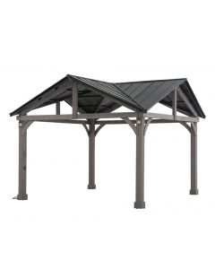 13x13 Jonesport Cedar  Hardtop Gazebo With Power And Lighting