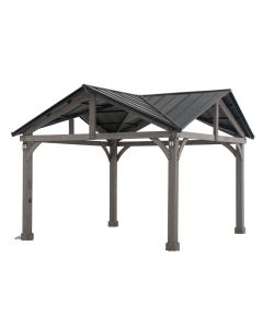 13x13 Jonesport Cedar  Hardtop Gazebo With Power And Lighting