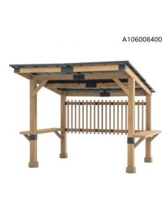 Summercove 10 Ft. X 11 Ft. Cedar Wood Framed Hot Tub Gazebo With Steel Hardtop Roof