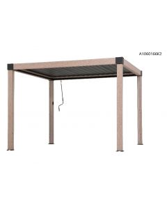 10x10 Roof-louvered Pergola(W/ Light,Post12)