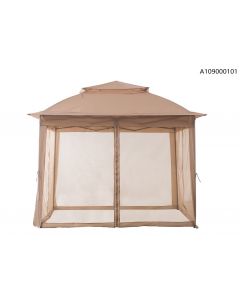 11x11 Portia PorTable Gazebo( Khaki,W/ Netting & Brown Carry Bag)