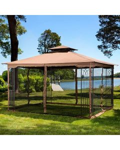 Keep Mosquitoes Out of Your 10 x 12 Gazebo with This Four Panel Pack of Easy to Netting with Zippers