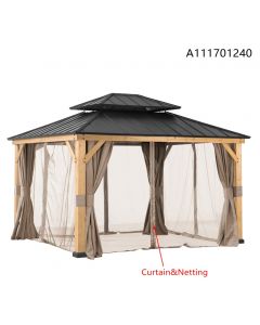 Curtain And Netting Universal For 13x15 Wood Gazebo