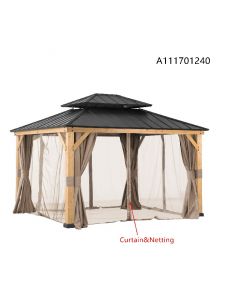 Curtain And Netting Universal For 13x15 Wood Gazebo