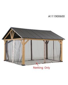 Netting Universal For 11x13 Henson Pitched Roof Hard Top Gazebo(W/ Netting Tube)