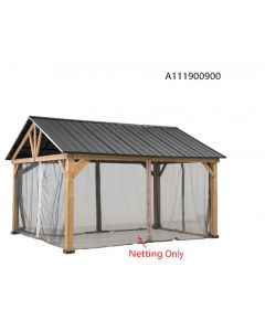 Netting Universal For 13x15 Henson Pitched Roof Hard Top Gazebo(W/ Netting Tube)