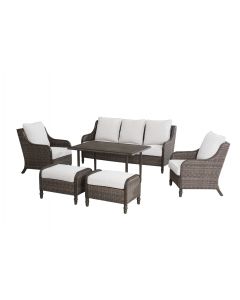 Windsor 6 Piece Conversation Dining Set(Mandel)