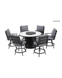 7-PIECE FIRE TABLE DINING SET