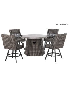 Sun Valley 5PC Countre LP Firepit Dining Set (Heat Transfer Top)
