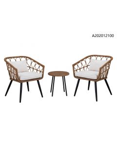 Wicker 3 pc chat set