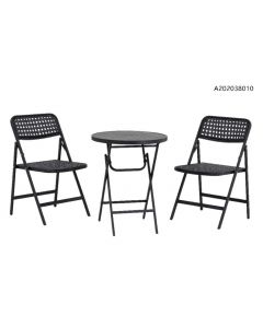 Branson Folding Bistro Suite (Black Frame,Wood Grain)