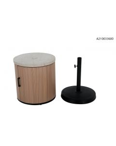 Clarence Umberlla Base Side Table(White Tabletop)