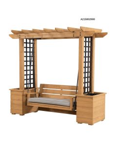 SummerCove Eastland Pergola Arbor 3-Seat Swing with Planters