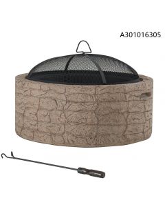 26IN Resin Round Fire Pit