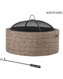 26IN Resin Round Fire Pit