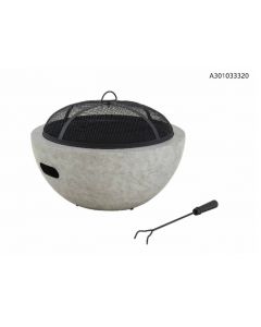 For Living 24" Faux Concrete Wood Burning Fire Pit