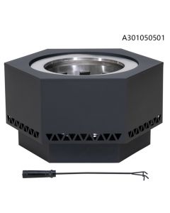 Lawrence V.1B 26IN. Hexagonal Low Smoke Firepit