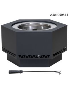 Lawrence V.1B 28IN. Hexagonal Low Smoke Firepit