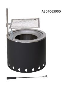 FIRE BOWL SMOKELESS RND 490MM METEOR BLK