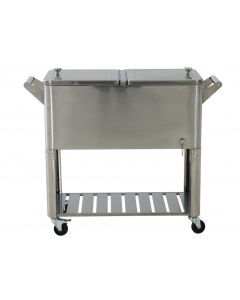 80QT ROLLING SS COOLER