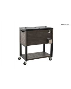 BROYHILL 60QT FAUX WOOD WHEELED COOLER