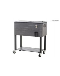 80QT Wood Grain Patio Cooler(Gray)