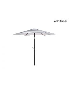 7.5Ft Market Umbrella W/ Tilt (Charcoal/White Stripe)