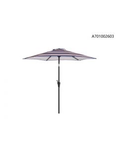 7.5Ft Market Umbrella W/ Tilt (Beige/Navy Blue Stripe)