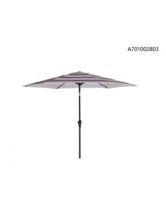 9Ft Market Umbrella W/ Tilt (Beige/Navy Blue Stripe)