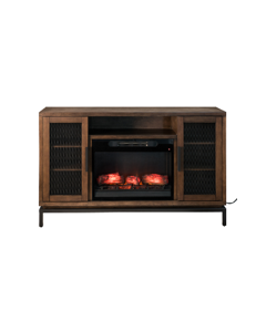 60IN TV Console with Fireplace (Wood Door&Paper Overlap)
