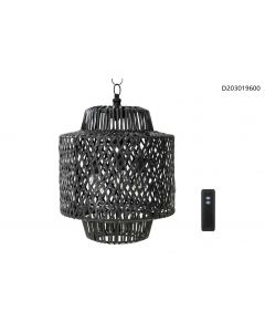 Sumatra Battery Operated LED Wicker Pendant Light v1