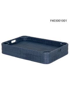 24x36IN Wicker Floating Pool Trays(Navy)