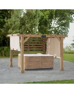 SummerCove 10 ft. x 11 ft. Cedar Wood Framed Hot Tub Pergola with Adjustable Canopy