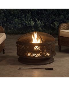 Sunjoy 30 in. Round Wood-burning Firepit